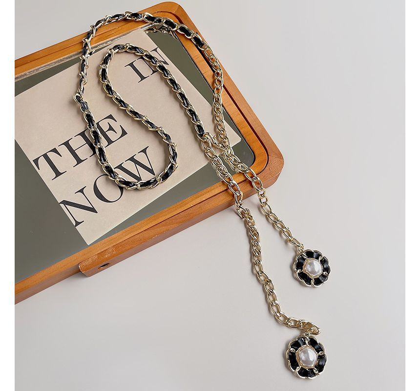 Pearl Belt Faux Floral Chain