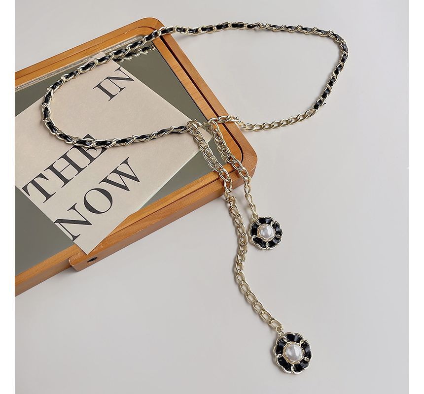 Pearl Belt Faux Floral Chain