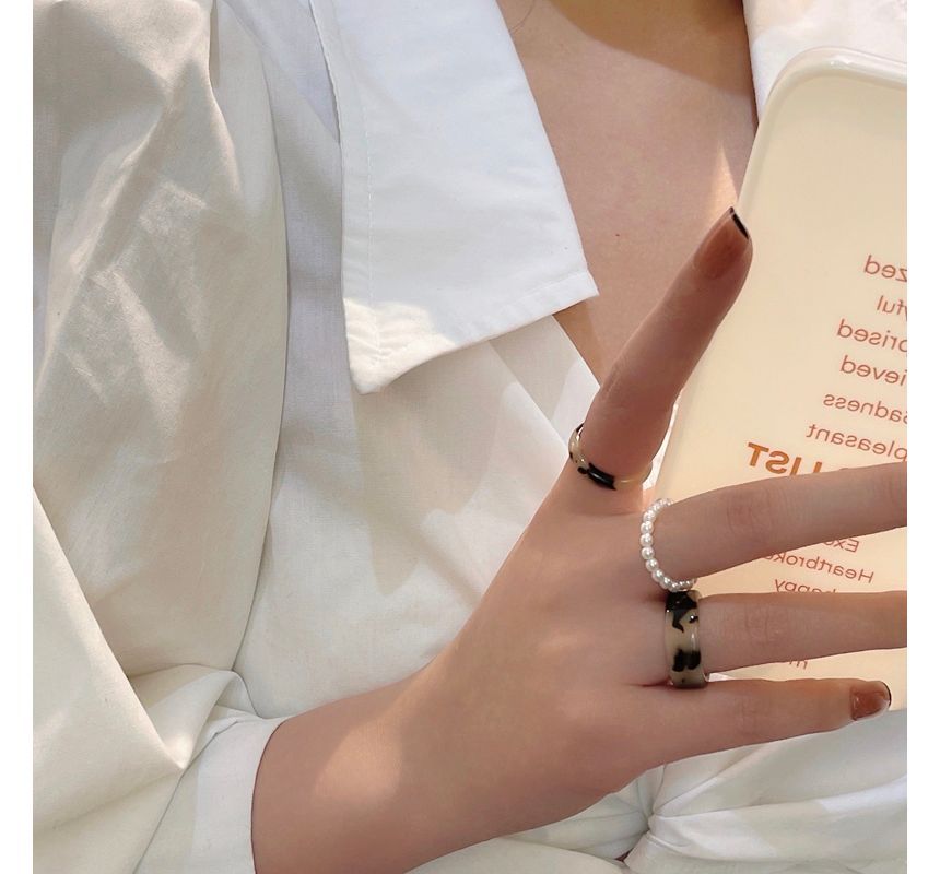 Pearl Resin Set + 3: Faux Of Ring