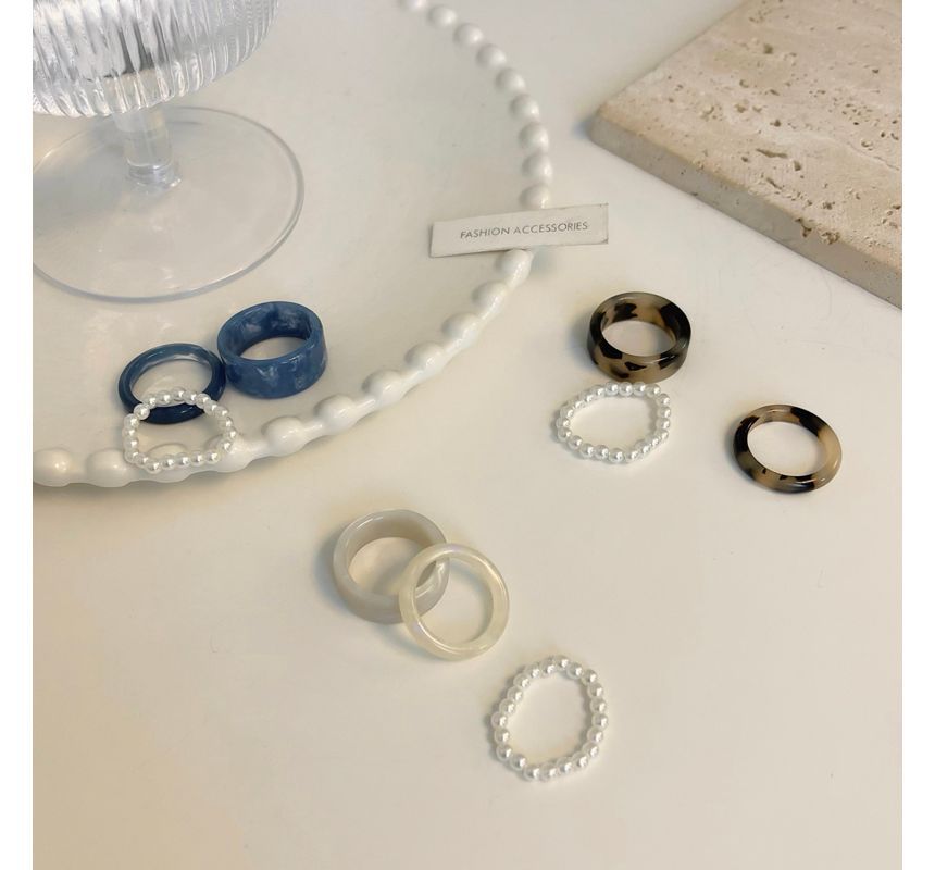 Pearl Resin Set + 3: Faux Of Ring