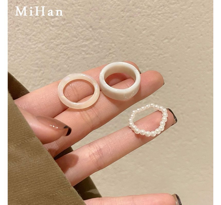 Pearl Resin Set + 3: Faux Of Ring