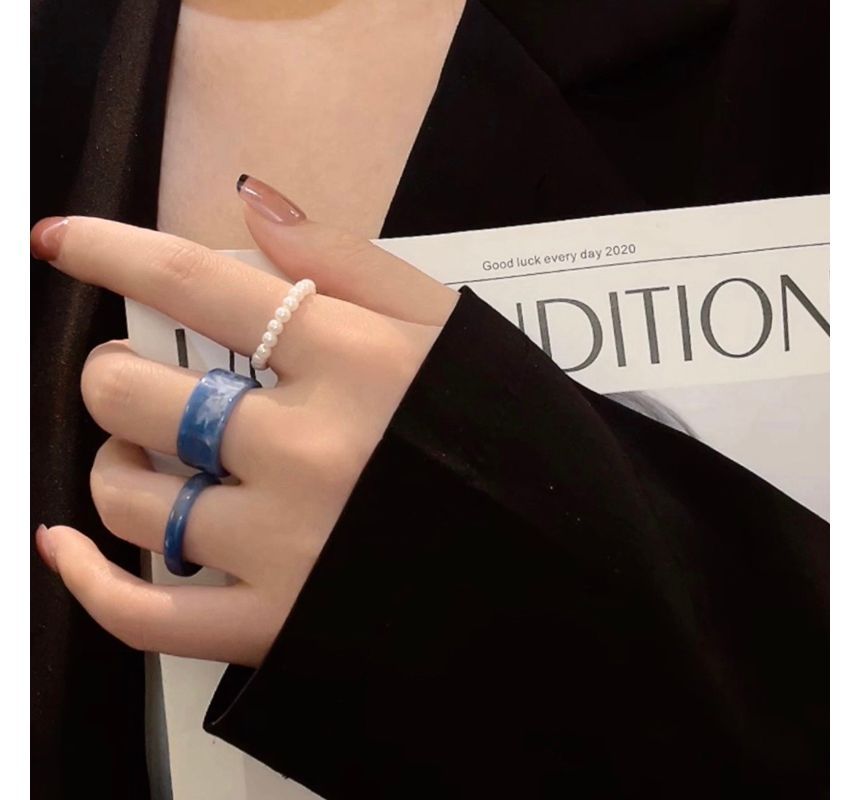 Pearl Resin Set + 3: Faux Of Ring