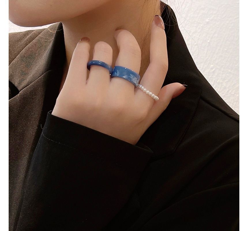 Pearl Resin Set + 3: Faux Of Ring