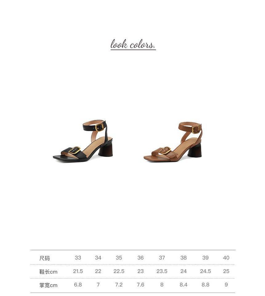 Heel Sandals Buckled Round