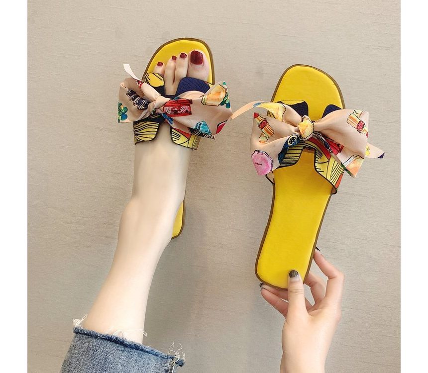 Ribbon Flat Sandals Slide