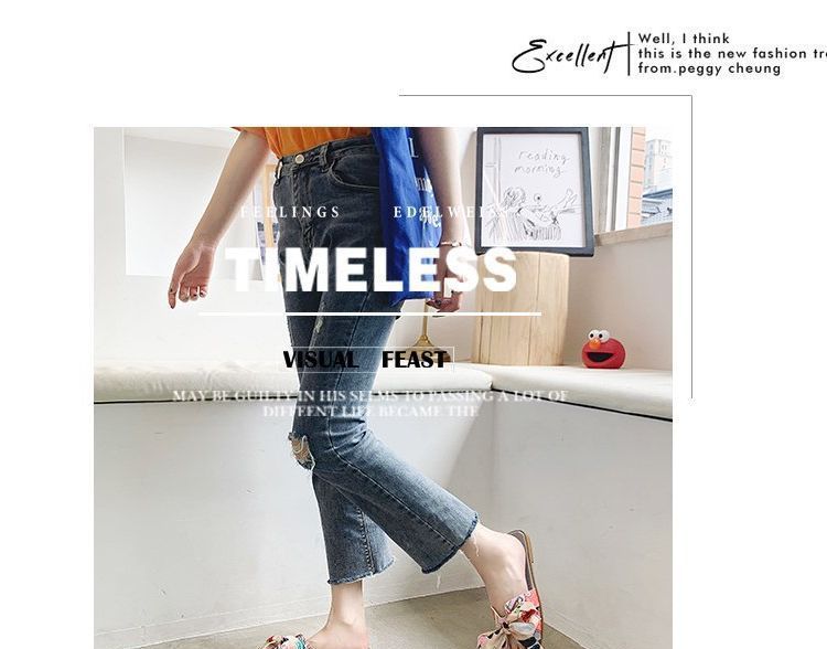 Ribbon Flat Sandals Slide