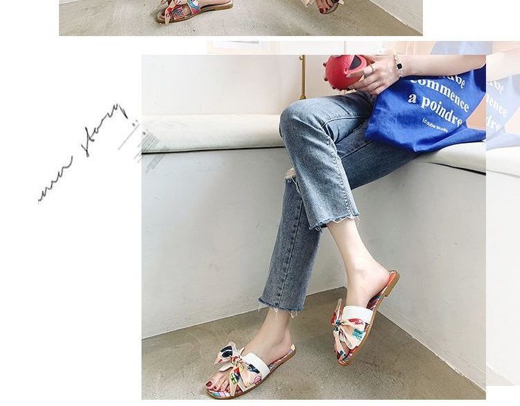 Ribbon Flat Sandals Slide