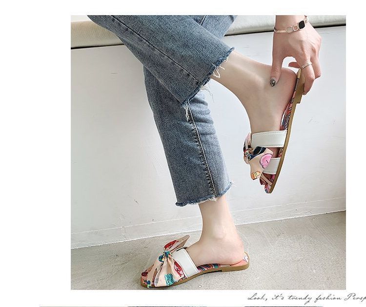 Ribbon Flat Sandals Slide