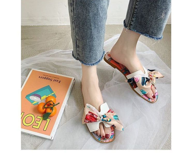 Ribbon Flat Sandals Slide