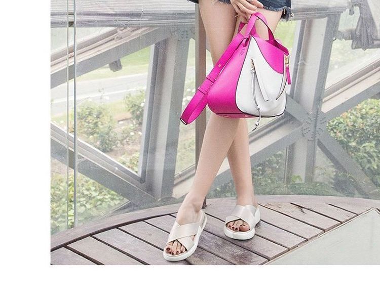 Slide Sandals Platform Crisscross