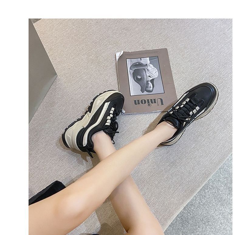 Athletic Two-Tone Sneakers Platform