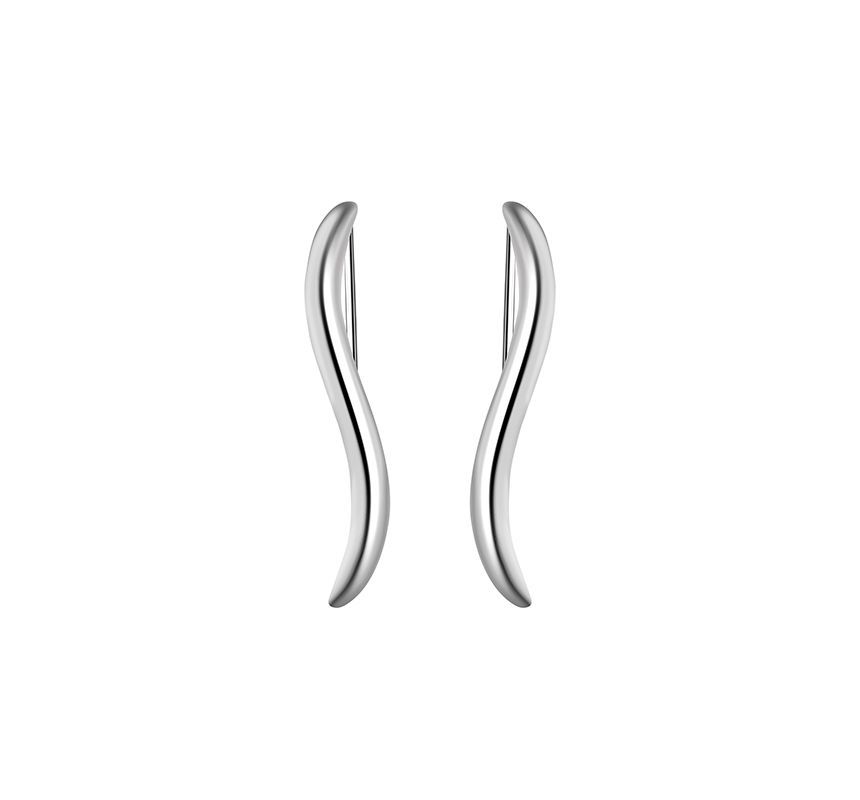 Wave Through Pull Silver Earring Sterling