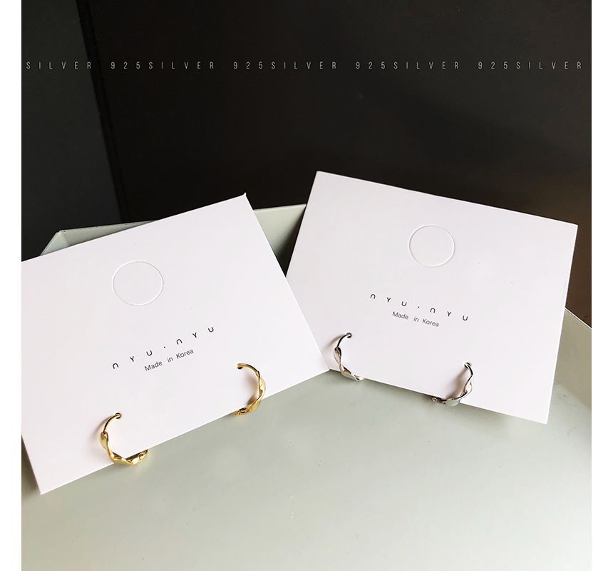 Earring Hoop Sterling Twisted Silver