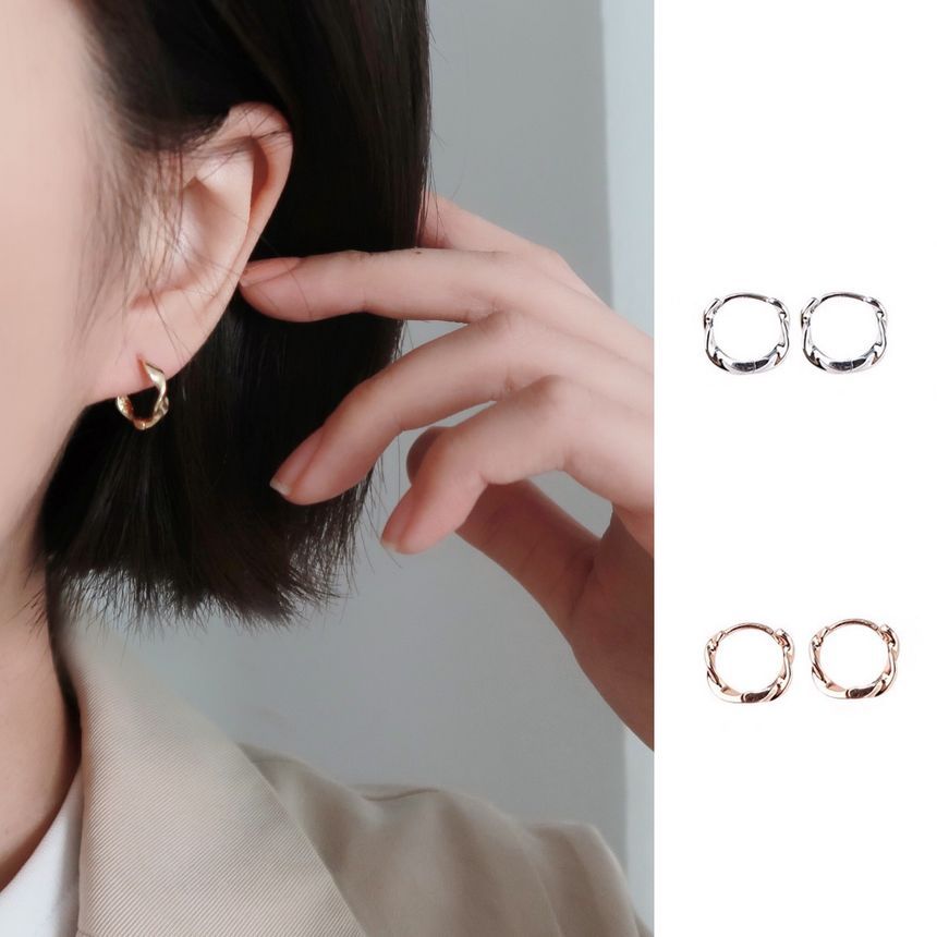 Earring Hoop Sterling Twisted Silver