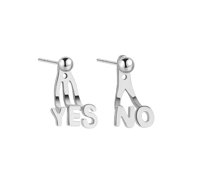 Ear Silver Jacket Sterling Lettering Asymmetrical