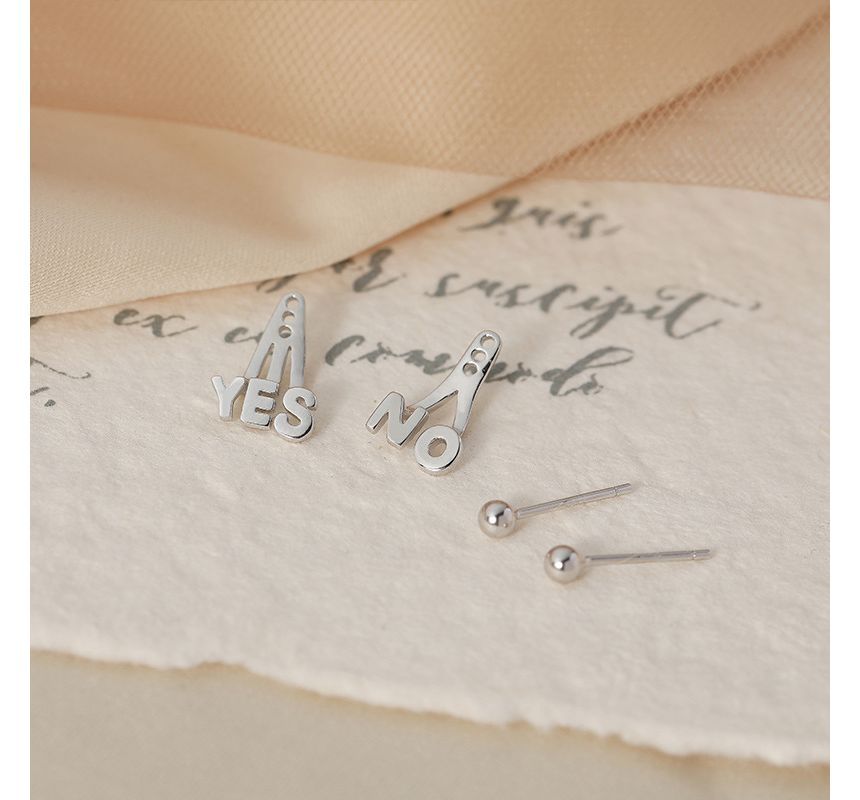 Ear Silver Jacket Sterling Lettering Asymmetrical