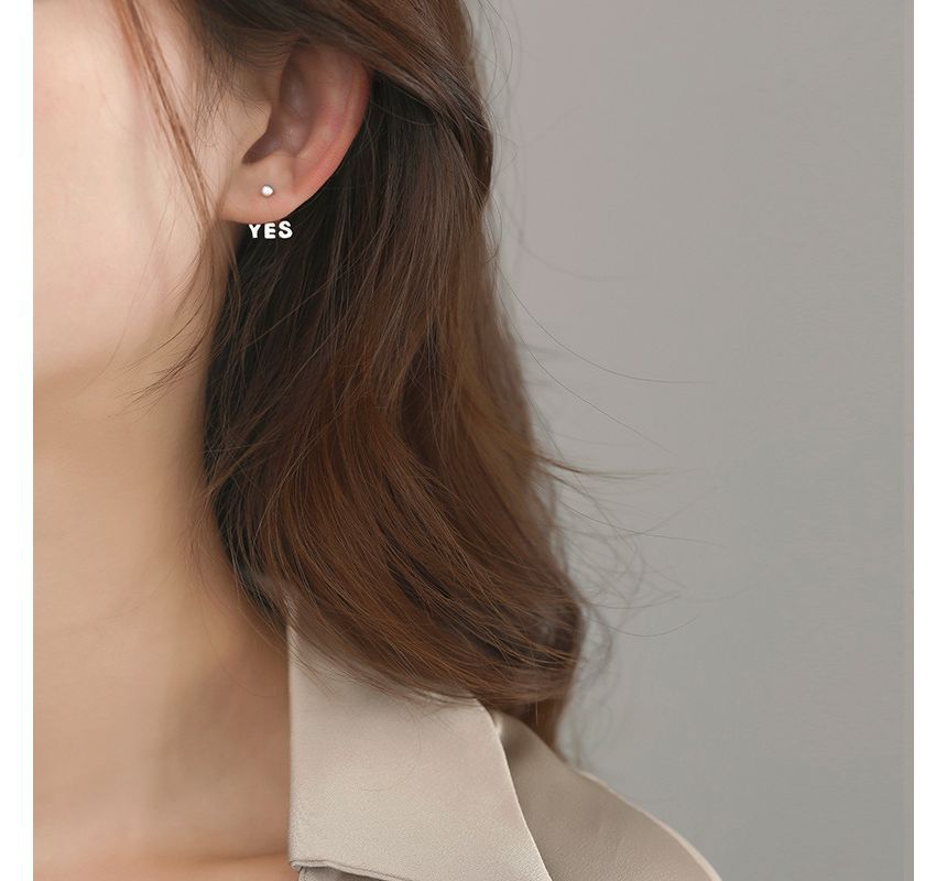 Ear Silver Jacket Sterling Lettering Asymmetrical