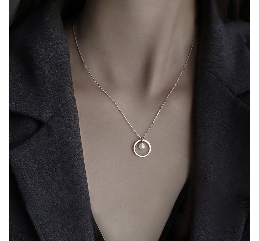 Faux Pearl Sterling Silver Necklace