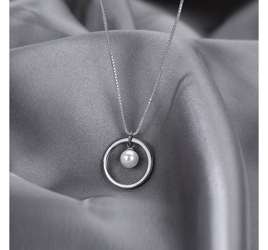 Faux Pearl Sterling Silver Necklace