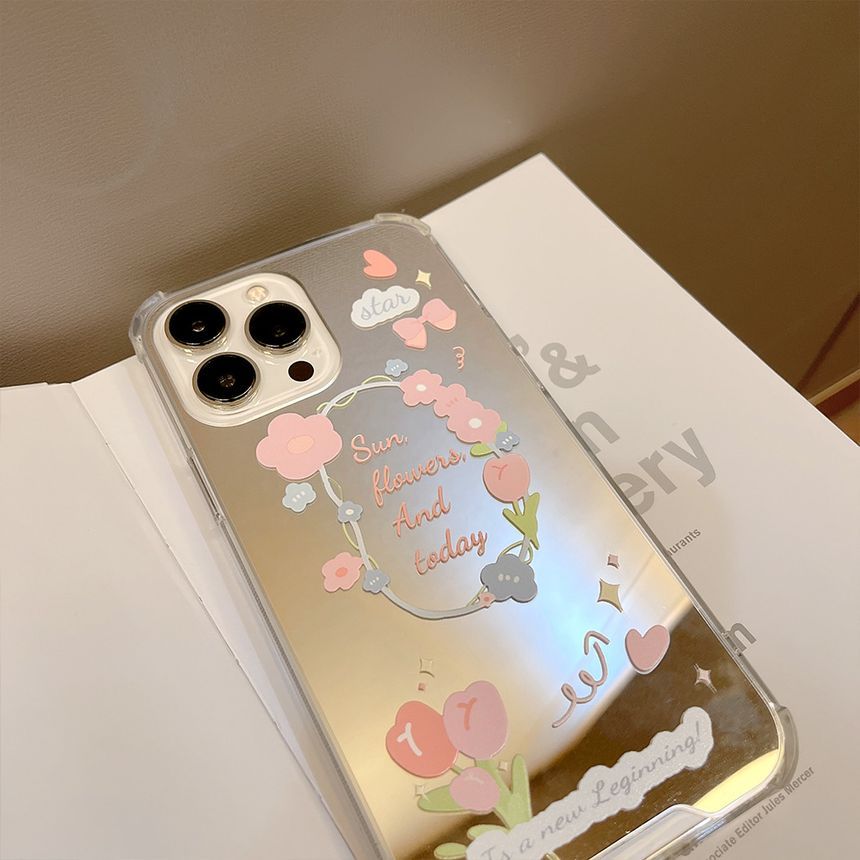 Mirrored Flower Case Phone