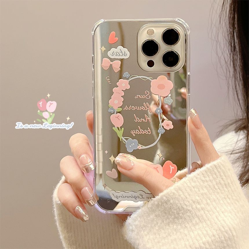 Mirrored Flower Case Phone