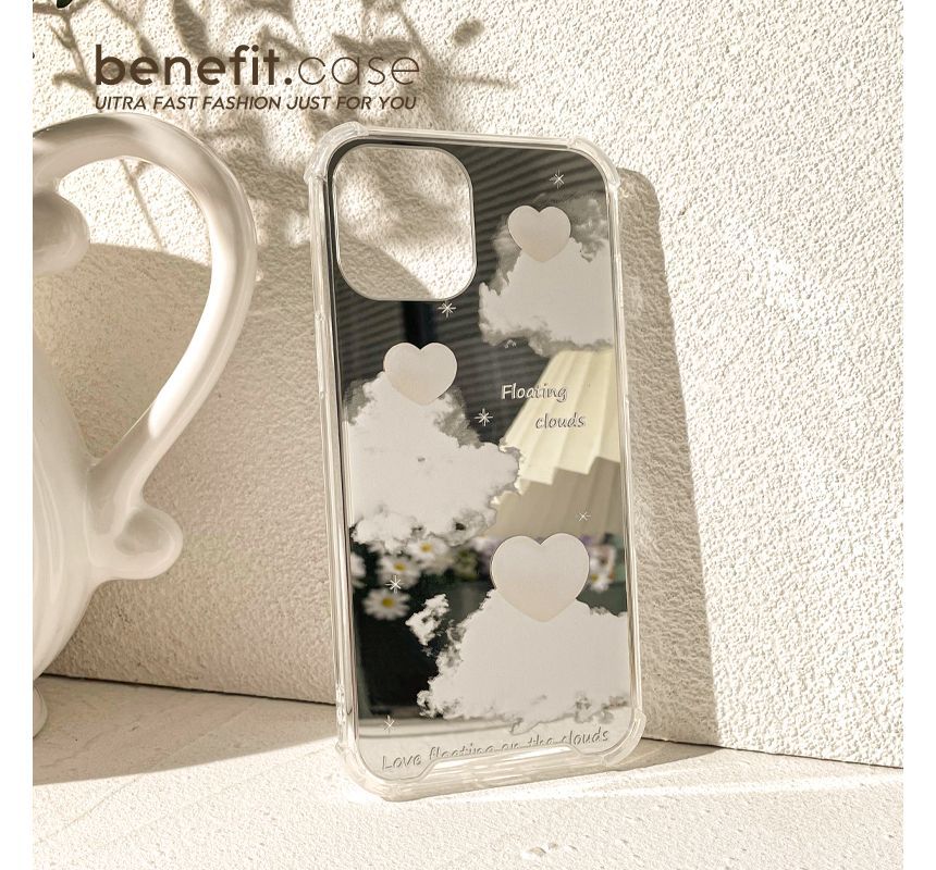 Phone Cloud Case Heart Mirrored