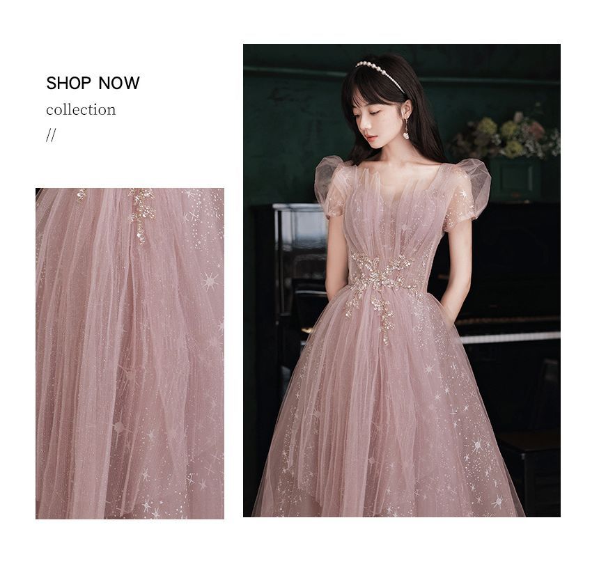 Dress Short-Sleeve Designs) Prom Embellished Maxi (Various