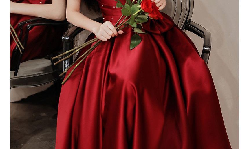 Bow Designs) Dress (Various A-Line Puff-Sleeve Embellished Prom