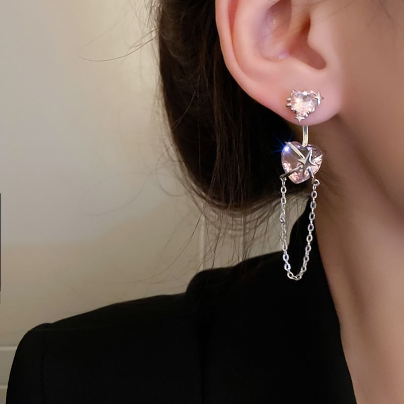 Bow Earring designs) / Alloy Heart (various Rhinestone
