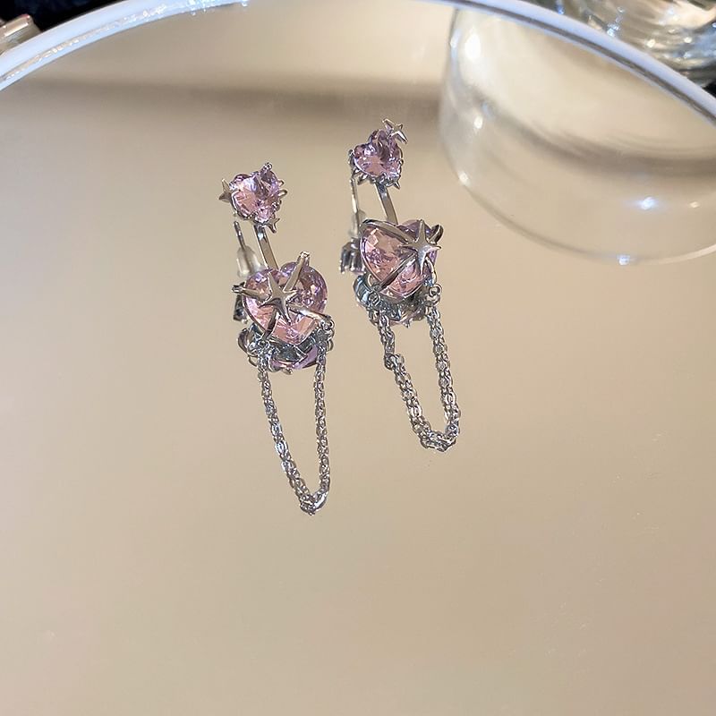 Bow Earring designs) / Alloy Heart (various Rhinestone