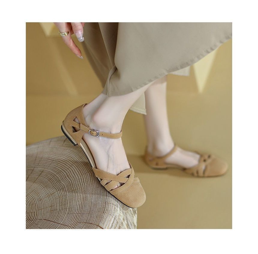 D'Orsay Strap Ankle Flats