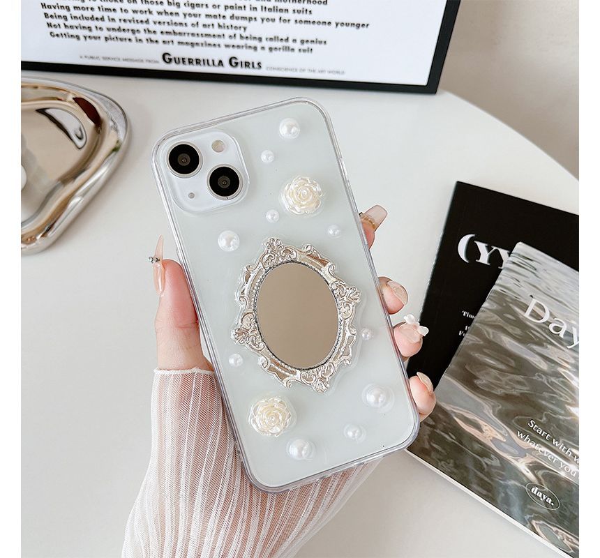 Mirrored Faux Pearl Phone Case