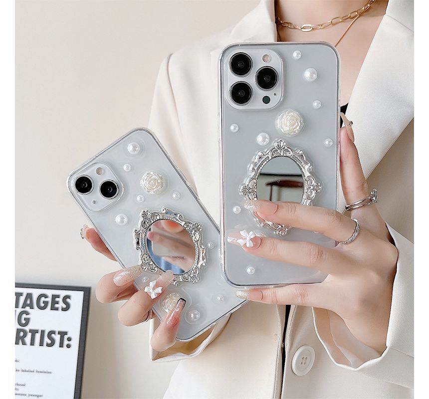 Mirrored Faux Pearl Phone Case