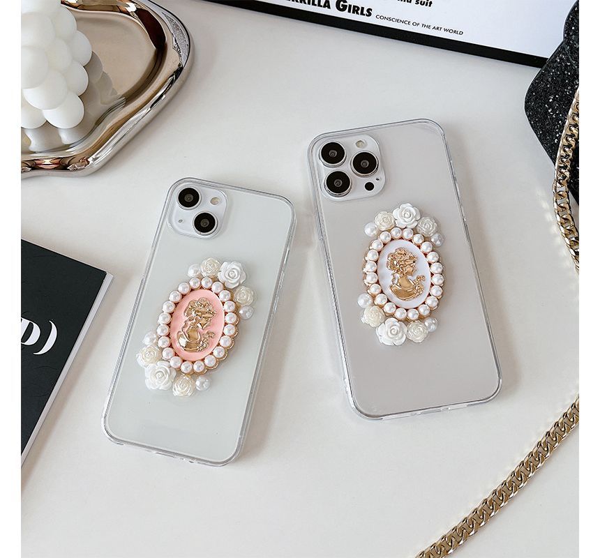 Faux Pearl Faux Pearl Transparent Phone Case