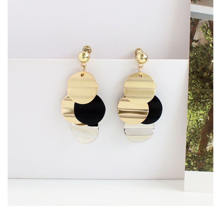 Alloy Fringed Disc Earring