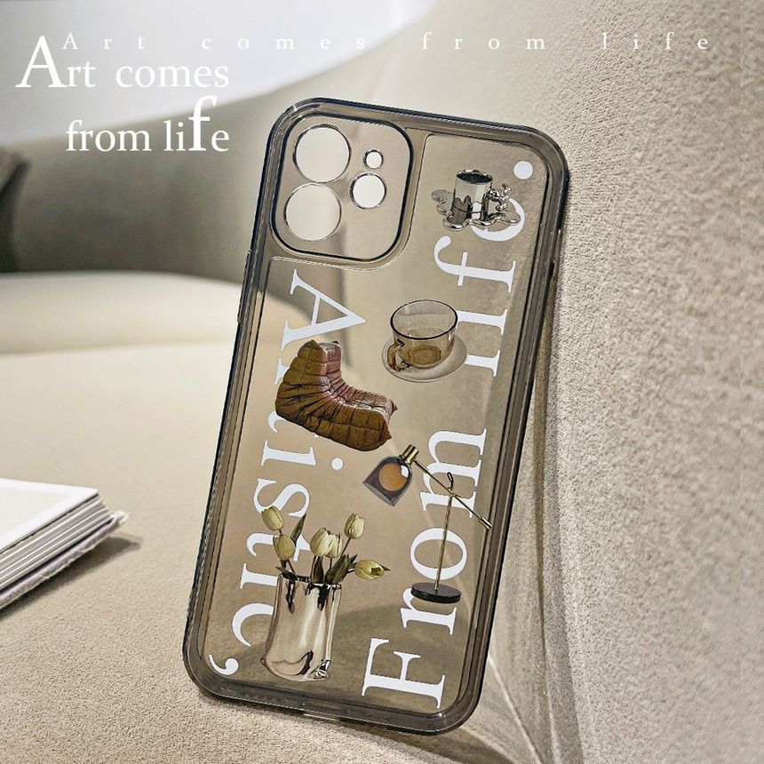 Case Phone Transparent Lettering