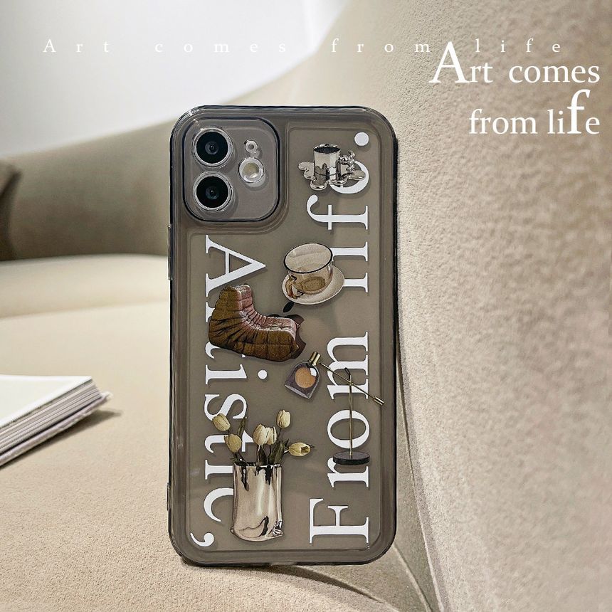 Case Phone Transparent Lettering