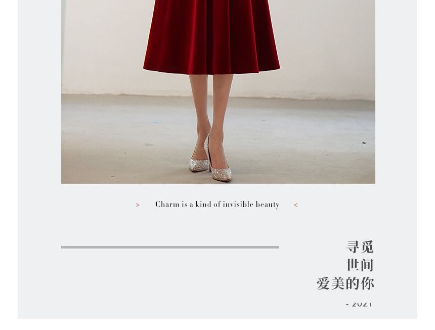 Dress Puff-Sleeve Cocktail A-Line