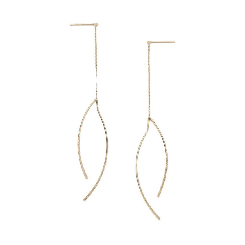 Pendant Faux Curve Fringed Silver Gemstone Earring / Sterling