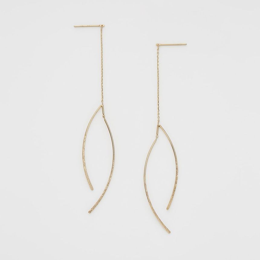 Pendant Faux Curve Fringed Silver Gemstone Earring / Sterling