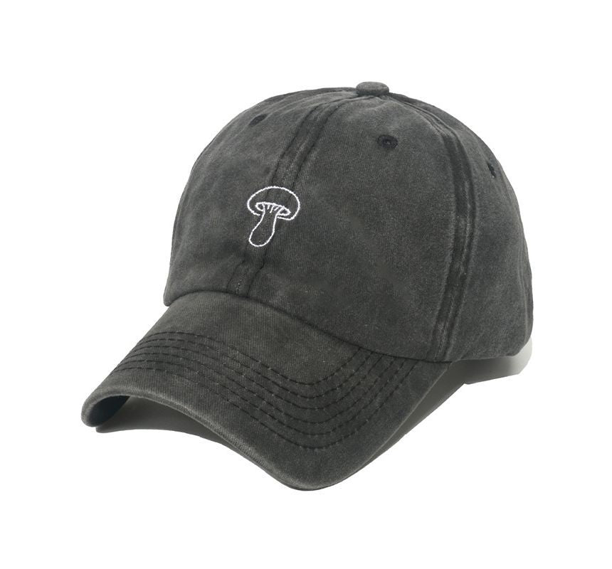 Mushroom Embroidered Bucket Denim Hat