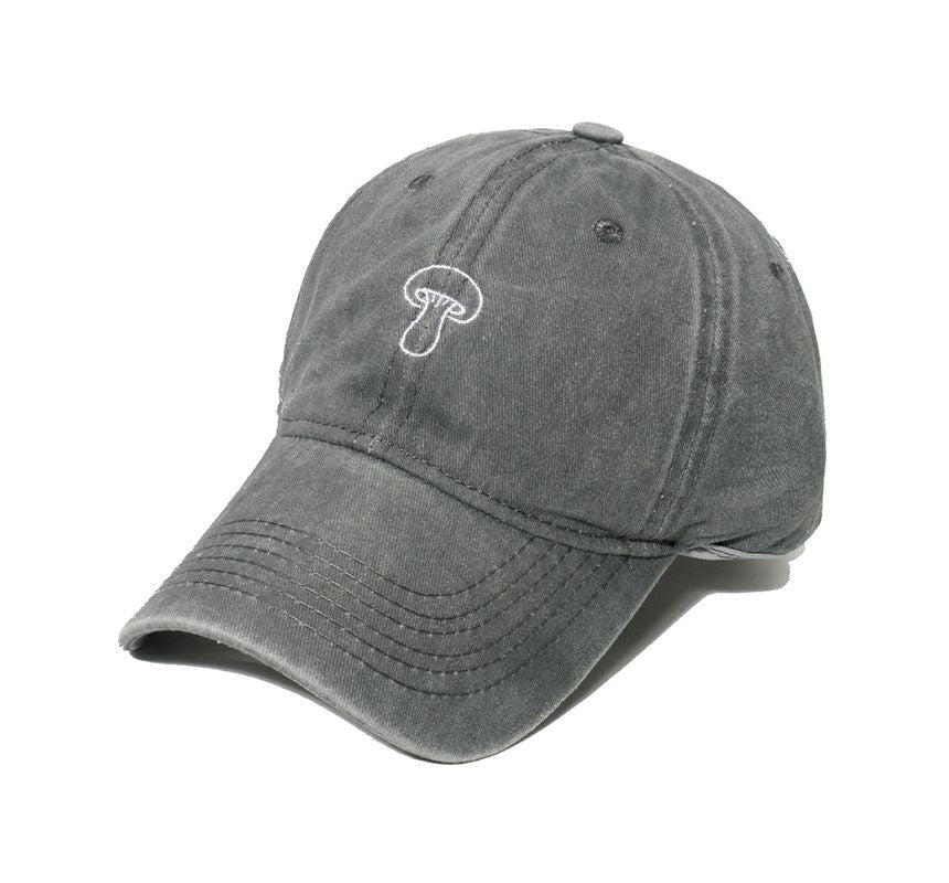 Mushroom Embroidered Bucket Denim Hat