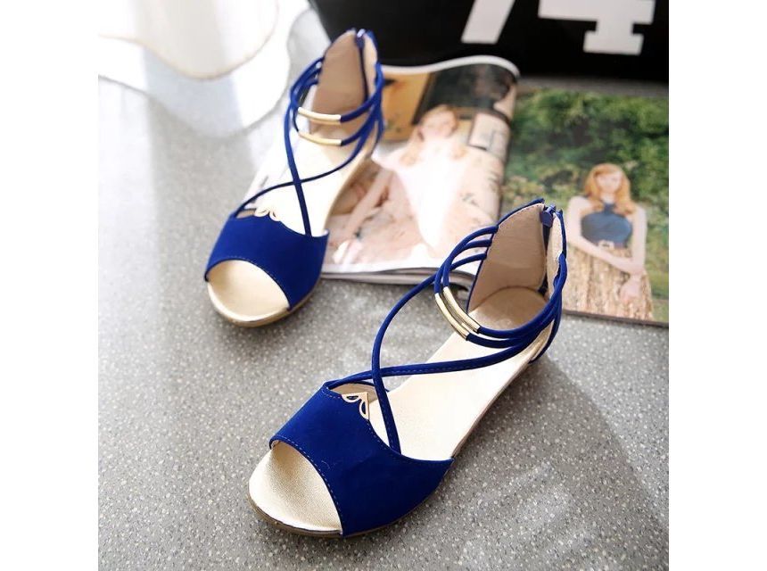 Ankle-Strap Low-Heel Sandals