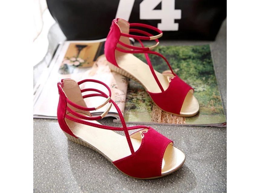 Ankle-Strap Low-Heel Sandals