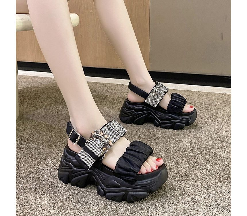 Rhinestone Platform Sandals