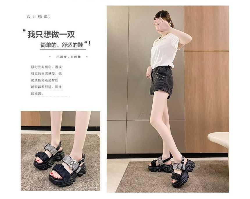 Rhinestone Platform Sandals