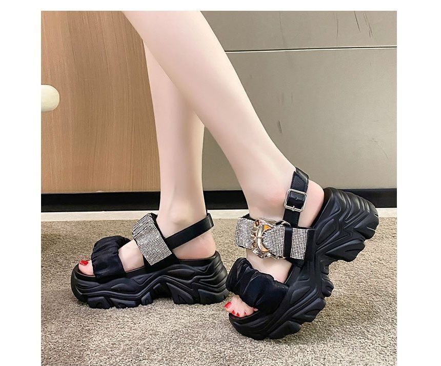 Rhinestone Platform Sandals