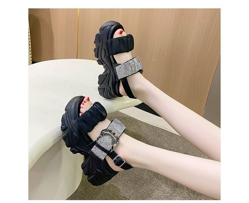 Rhinestone Platform Sandals