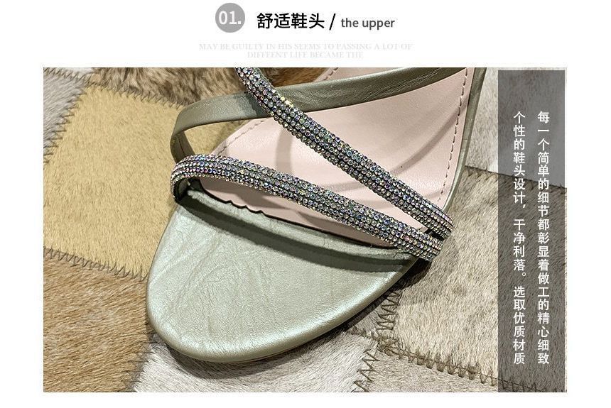 Sandals Rhinestone Stiletto-Heel Slide