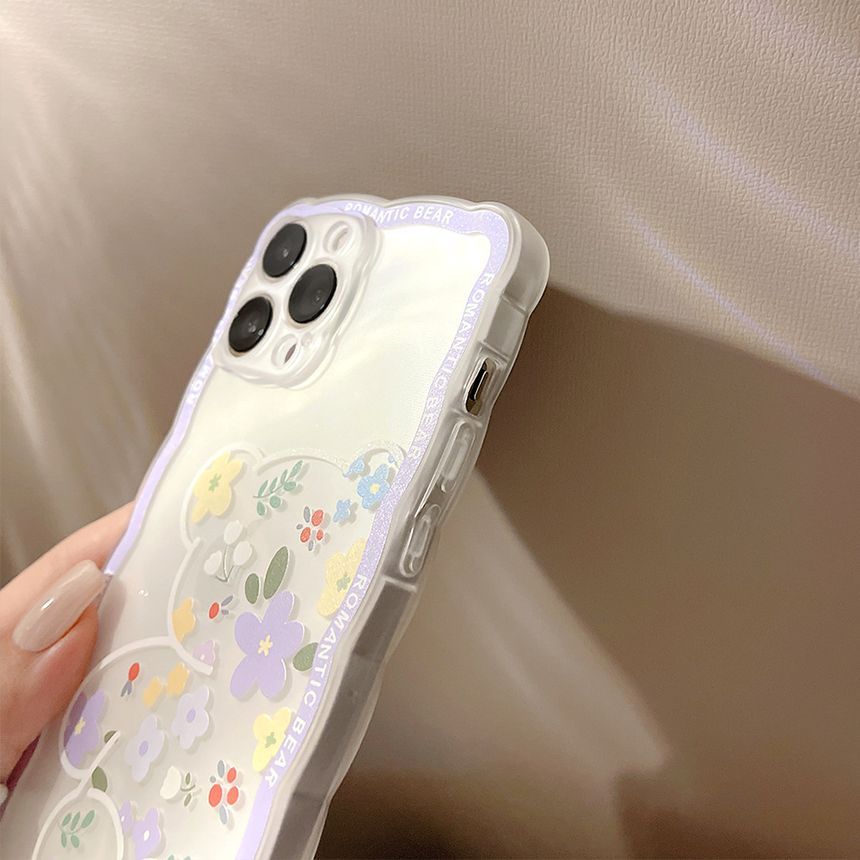 Transparent Case Phone Flower Bear